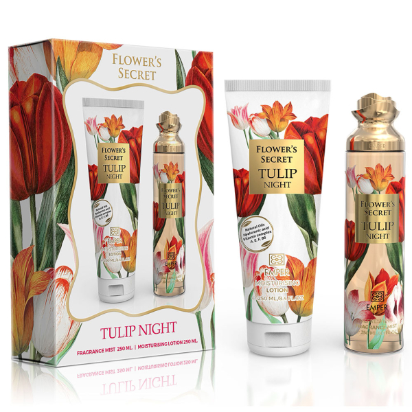 Flower'S Secret Tulip Night - подарунковий набір жіночий (250 мл body mist + 250 мл body lotion)