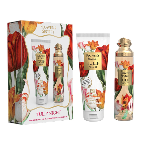 Flower'S Secret Tulip Night - подарунковий набір жіночий (250 мл body mist + 250 мл body lotion)