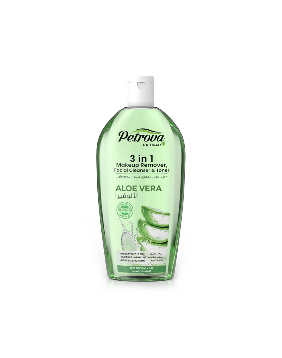 Засіб для зняття макіяжу Aloe Vera 3 in 1 Make Up Remover, Facial Cleanser & Tonner Petrova Naturals - 400мл