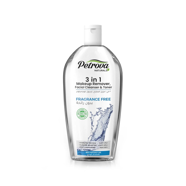 Засіб для зняття макіяжу Fragrance Free 3 in 1 Make Up Remover, Facial Cleanser & Tonner Petrova Naturals - 400мл