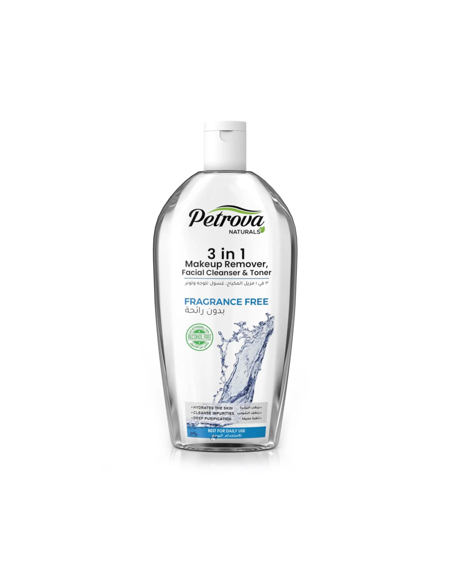 Засіб для зняття макіяжу Fragrance Free 3 in 1 Make Up Remover, Facial Cleanser & Tonner Petrova Naturals - 400мл