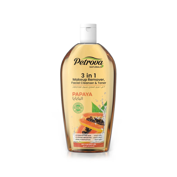 Засіб для зняття макіяжу Papaya 3 in 1 Make Up Remover, Facial Cleanser & Tonner Petrova Naturals - 400 мл
