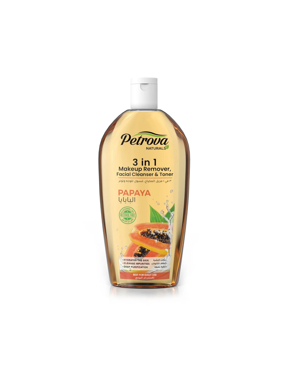 Засіб для зняття макіяжу Papaya 3 in 1 Make Up Remover, Facial Cleanser & Tonner Petrova Naturals - 400 мл