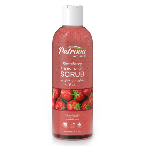 Гель-скраб для тіла SHOWER GEL SCRUB STRAWBERRY PETROVA NATURALS - 475 ML