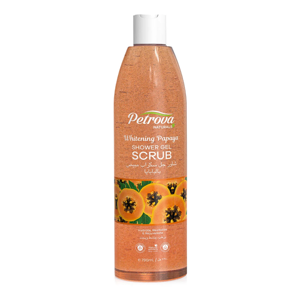 Гель-скраб для тіла SHOWER GEL SCRUB WHITENING PAPAYA PETROVA NATURALS - 790 ML
