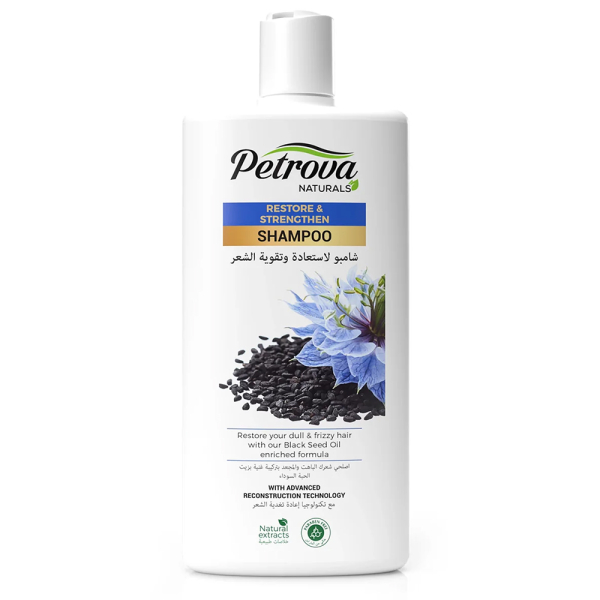 Шампунь SHAMPOO RESTORE & STRENGTHEN (BLACK SEED) PETROVA NATURALS - 600 ML