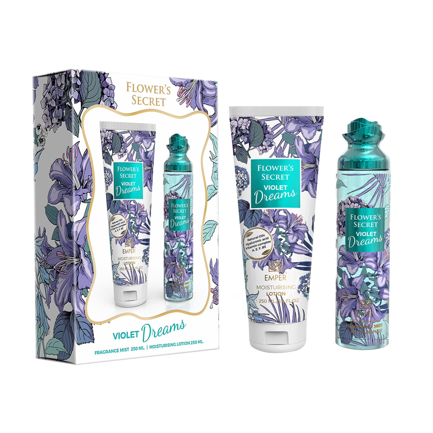 MM36054 Flower'S Secret Violet Dreams Emper - подарунковий набір жіночий (250 мл body mist + 250 мл body lotion) - Зображення 1