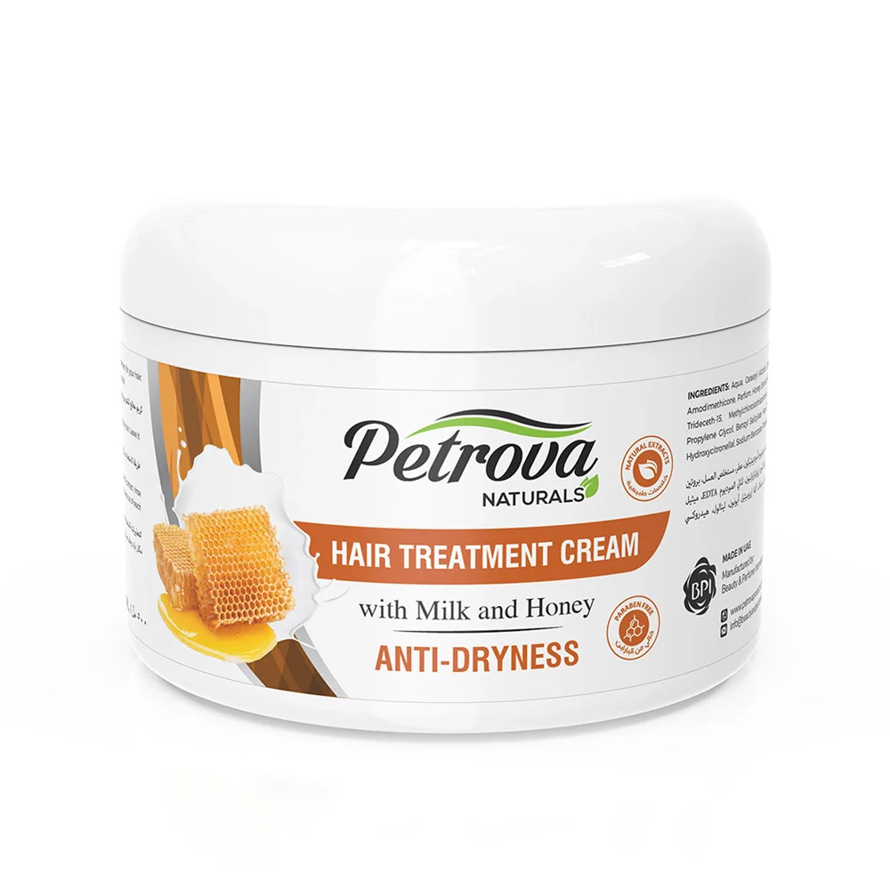 PHM20054 Крем для волосся HAIR TREATMENT CREAM ANTI DRYNESS - MILK & HONEY PETROVA NATURALS - 500 ML - Зображення 1